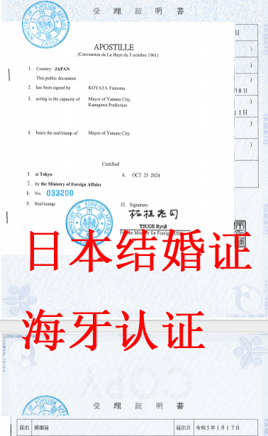 日本结婚证海牙认证